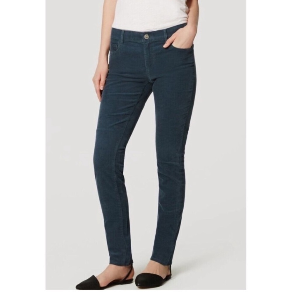 LOFT Modern Skinny Corduroy Pants in pacific teal 10/30